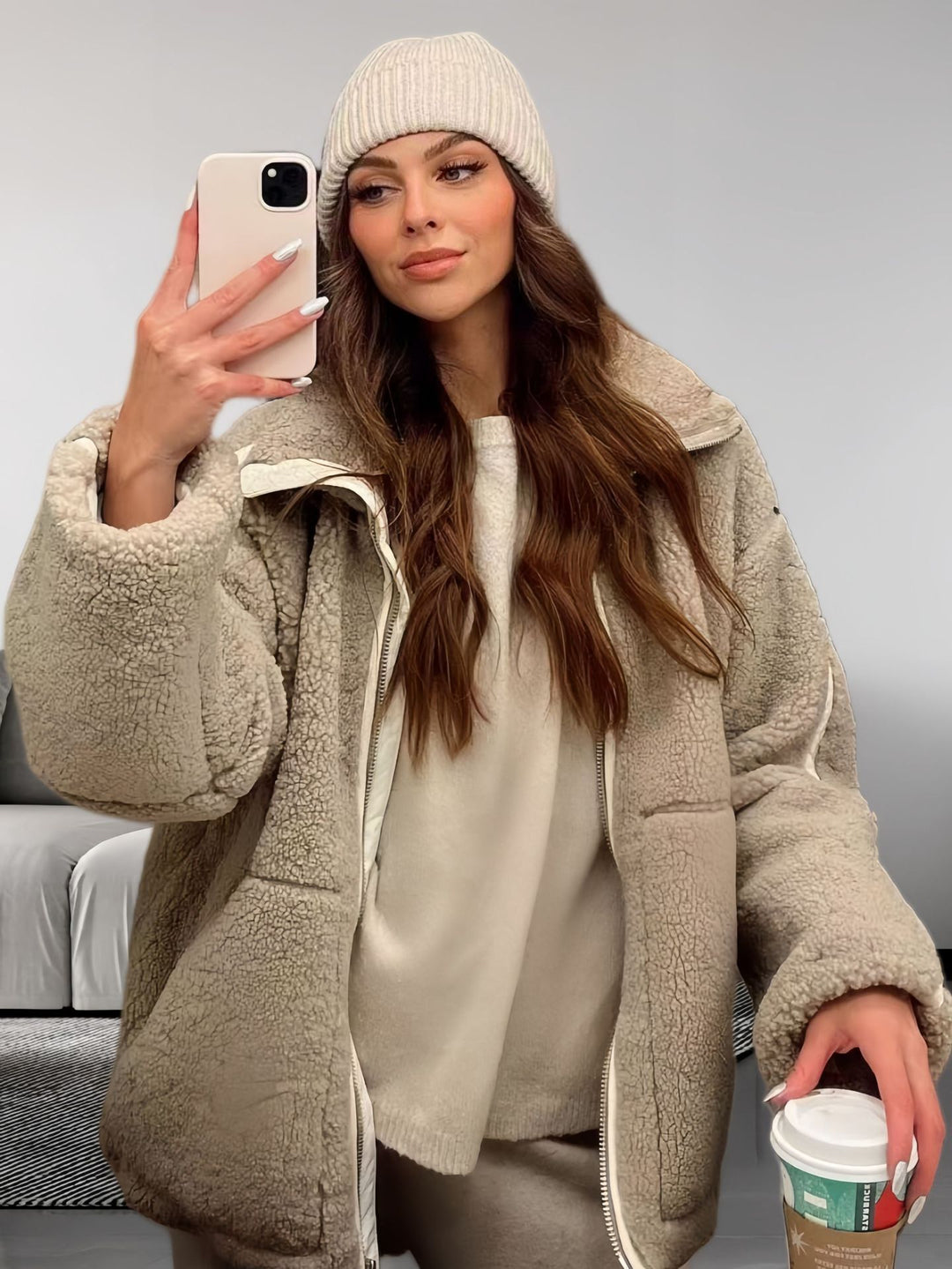 Damen gemütliche Fleecejacke Drune