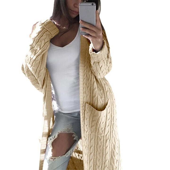 Damen Strickmantel mit Kabelmuster und praktischen Taschen Drune