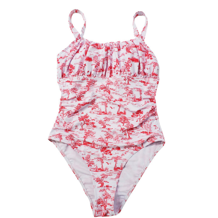 Damen einteiliger Badeanzug mit floralem Muster Drune