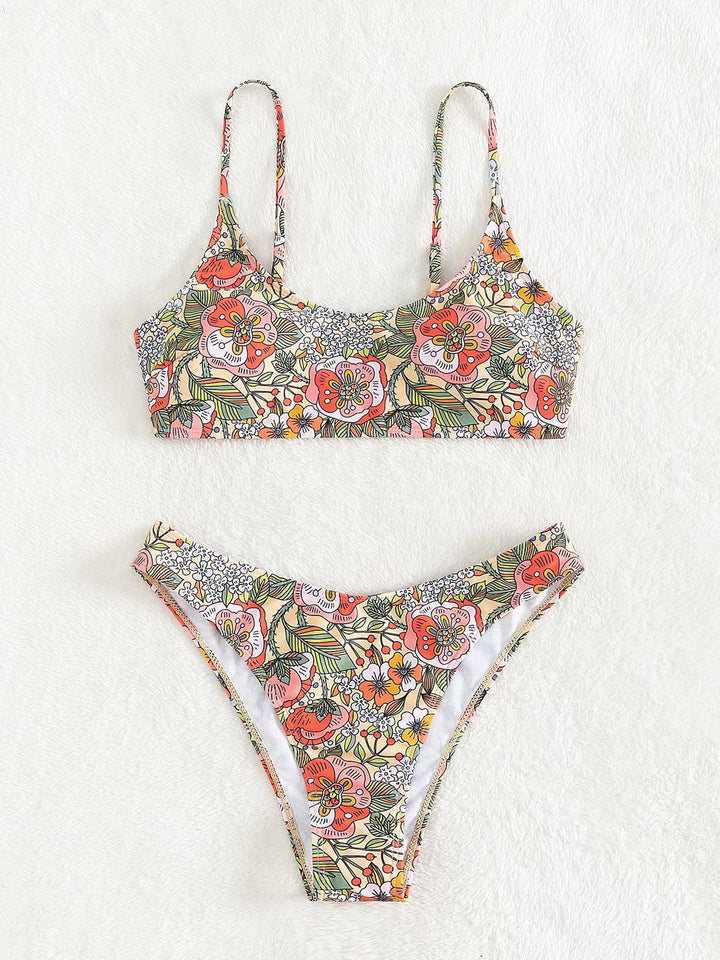 Damen Blumenmuster Bikini-Set Drune