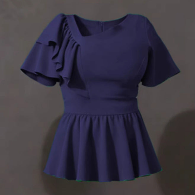 Damen Elegant geschnittene Bluse mit voluminösen Rüschendetails Drune