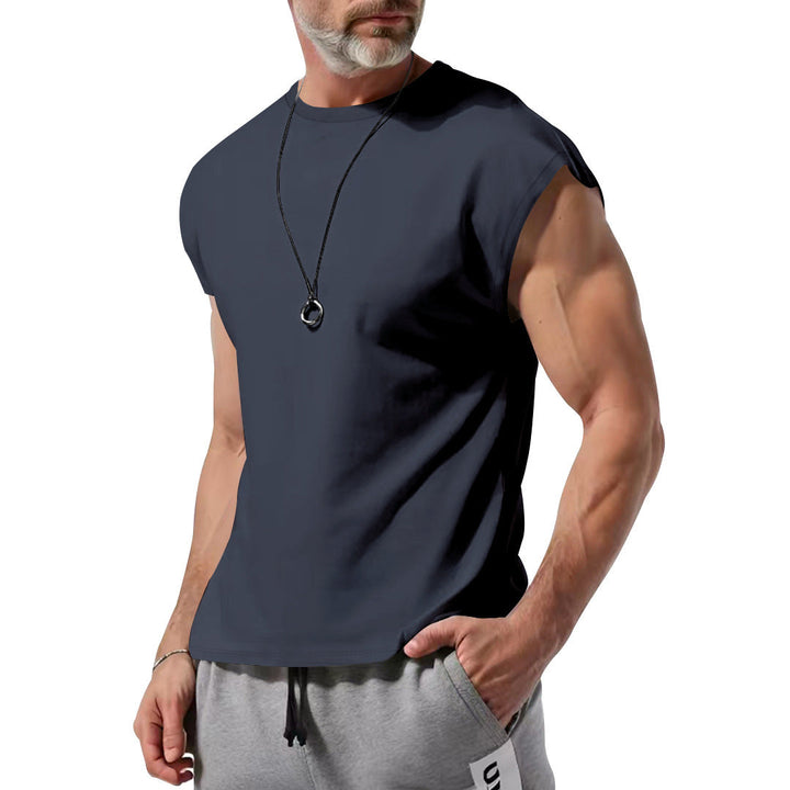 Herren nan athletisches abgeschnittenes Tanktop mit breiten Armöffnungen und Rundhalsausschnitt Drune