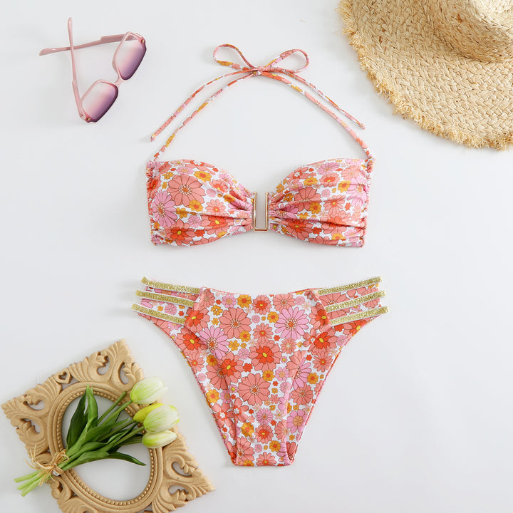 Damen Bikini-Set mit modischen Rüschen und verstellbaren Trägern Drune
