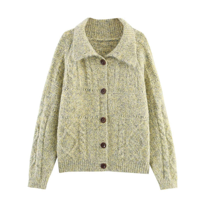 Damen Strickjacke mit weichem Stoff und großen Knöpfen Drune