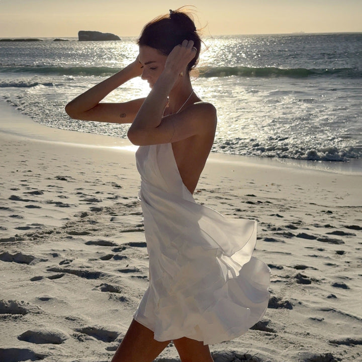 Damen Luftiges Maxikleid mit verstellbaren Trägern und elegantem Dekolleté Drune