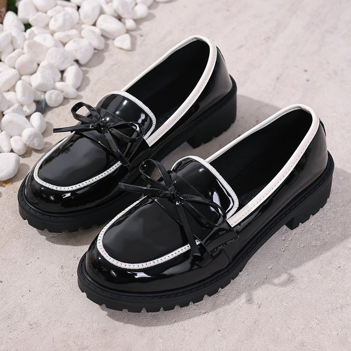 Damen Elegante Lacklederschuhe mit dekorativem Riemchen und rutschfester Sohle Drune