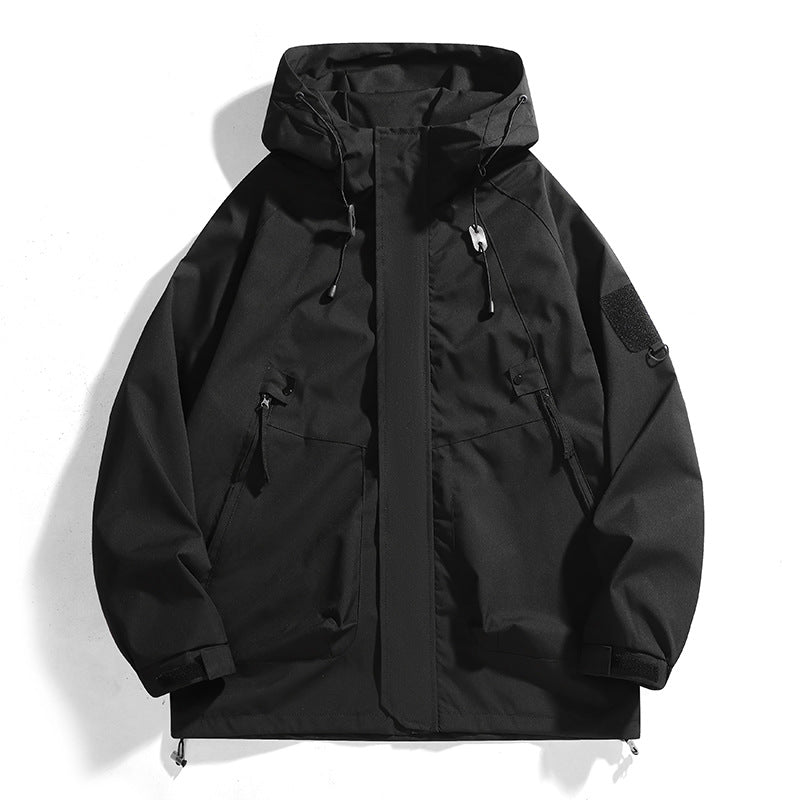 Damen wasserdichte Outdoor-Jacke mit verstellbarer Kapuze und atmungsaktiven Einsätzen Drune