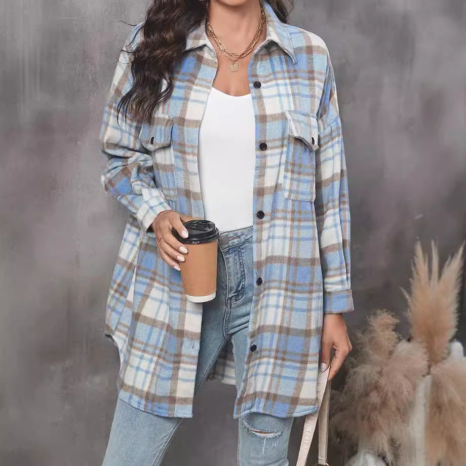 Damen Karo Overshirtjacke Drune