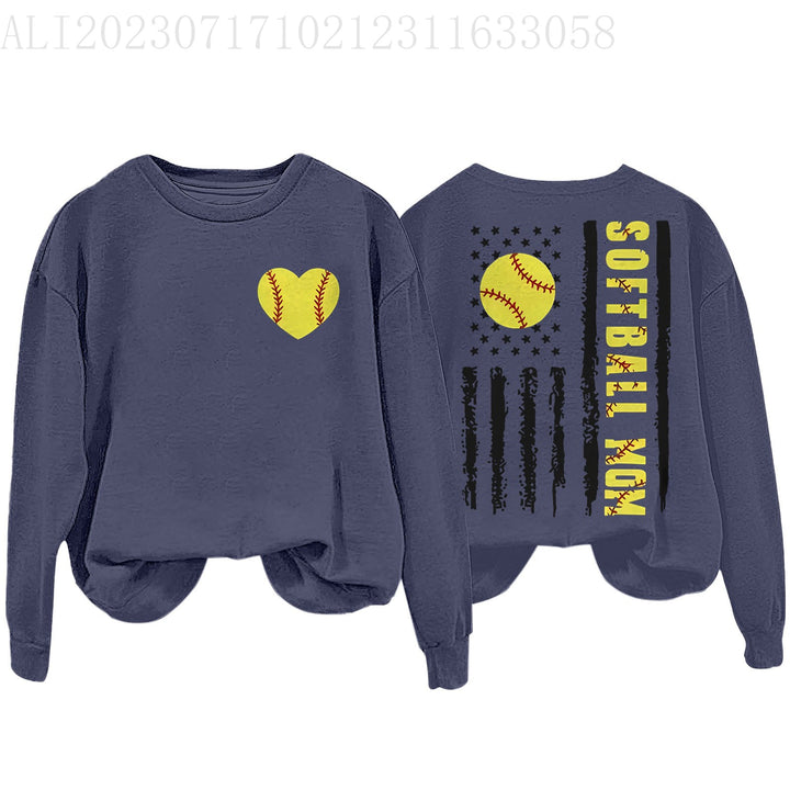 Damen Sweatshirt mit kreativem Softball-Design Drune