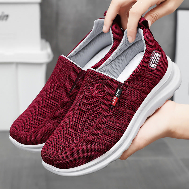 Herren nan atmungsaktiver gestrickter Slip-On Sneaker mit elastischem Einstieg und stoßdämpfender EVA-Zwischensohle Drune