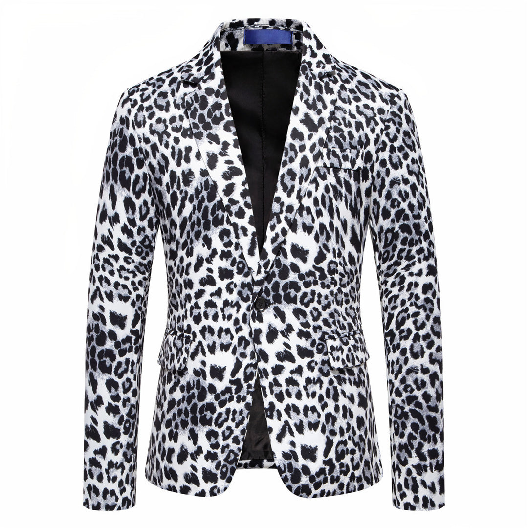 Herren stilvoller Blazer mit animalischem Muster und schmaler Passform Drune