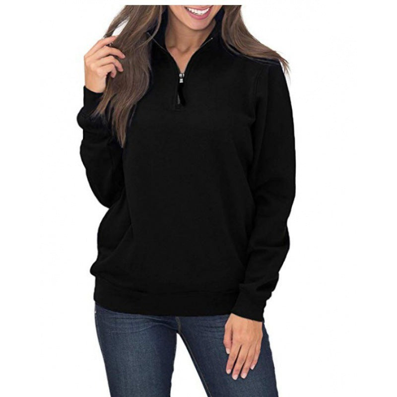 Damen Fleece-Pullover mit Stehkragen und Reißverschluss Drune
