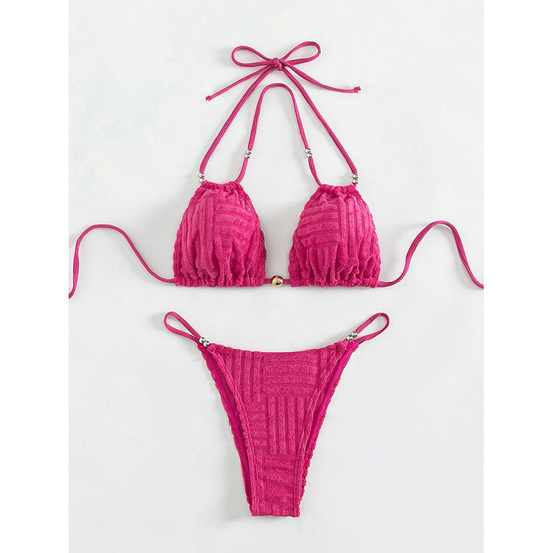 Damen Einteiler Badeanzug mit Knotendesign und Cut-Out-Details Drune