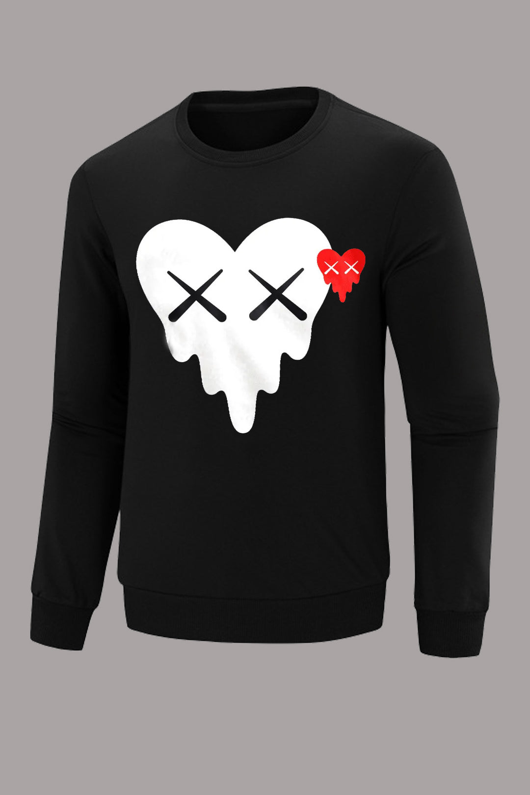 Herren Sweatshirt mit kreativer Herz-Grafik Drune