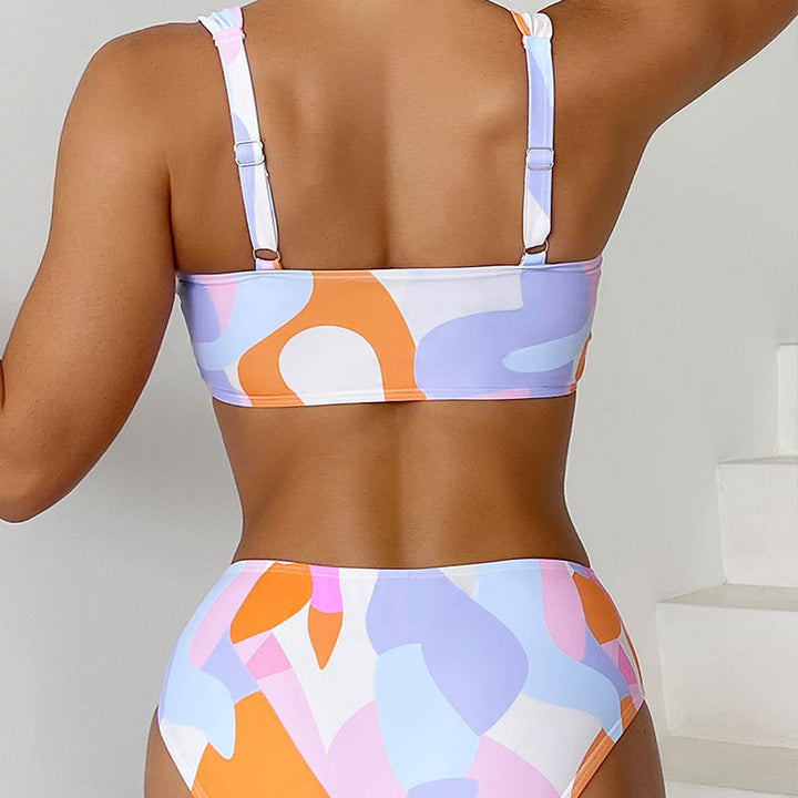 Damen Zweiteiliges Bikini-Set mit trendigem geometrischen Muster Drune
