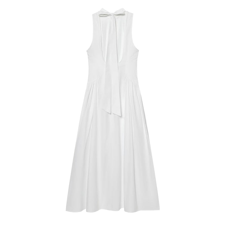 Damen Maxikleid mit elegantem Rundhalsdesign und fließendem Schnitt Drune