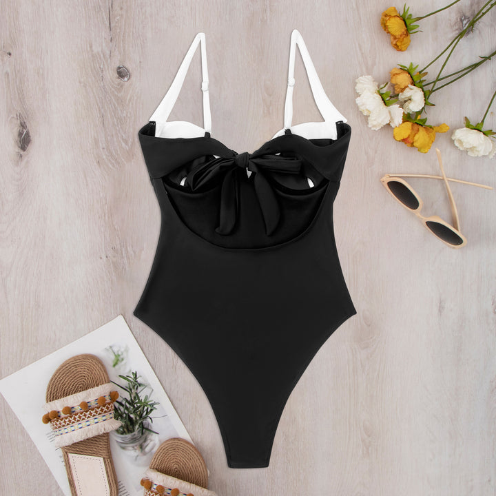 Damen Einteiler-Badeanzug mit elegantem Design und hochgeschnittenem Beinausschnitt Drune