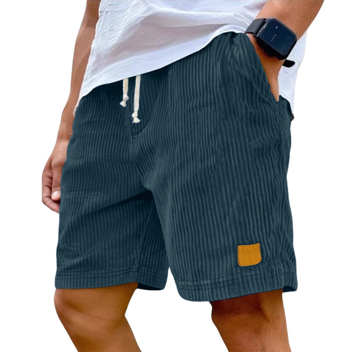 Herren nan Feincord-Shorts mit elastischem Tunnelzugbund, Kordelzug und tiefen Eingrifftaschen Drune
