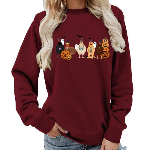 Damen Sweatshirt mit fröhlichem Halloween-Motiv Drune