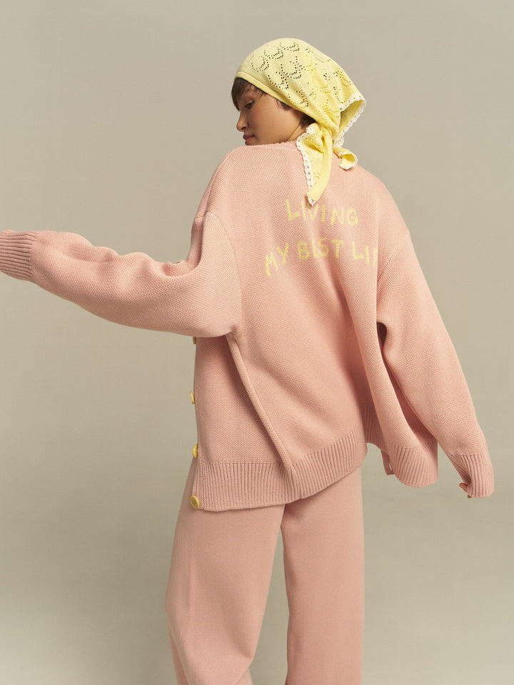 Damen bequemer Oversized-Pullover und lässige Palazzohose Set Drune