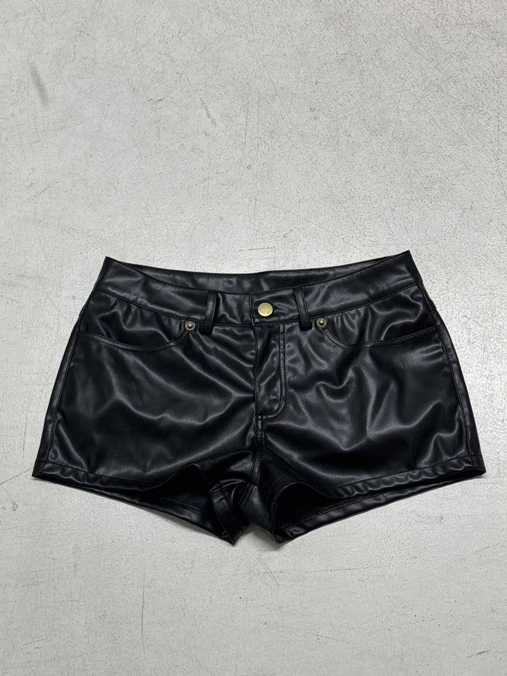 Damen Kunstleder Shorts mit eleganter Passform und praktischen Seitentaschen Drune
