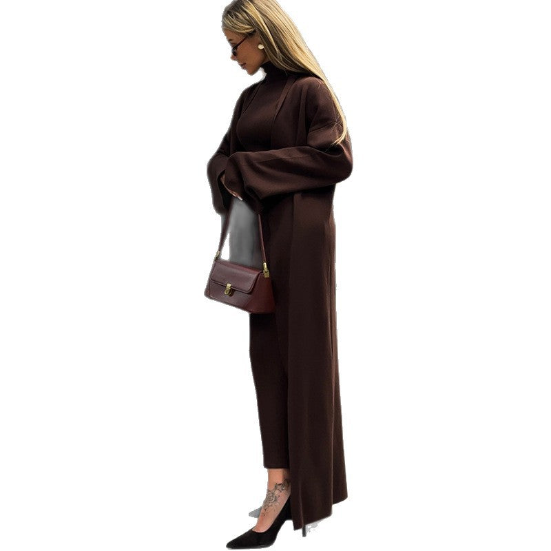 Damen Strick Kleid mit Longcardigan Drune