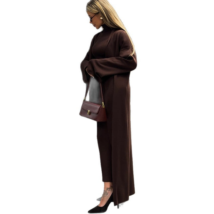 Damen Strick Kleid mit Longcardigan Drune