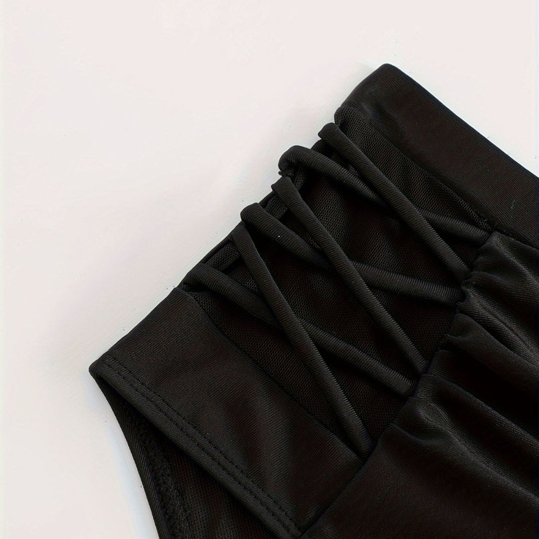 Damen High-Waist Bikinihose mit stilvollen Rüschendetails Drune
