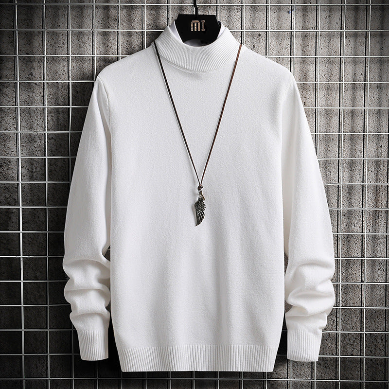 Herren nan Premium Stehkragenpullover aus feinem Baumwoll-Mix mit gerippten Bündchen und schmaler Silhouette Drune