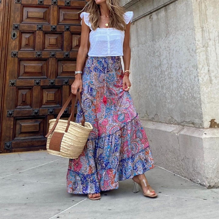 Damen Maxikleid mit fröhlichem Muster Drune