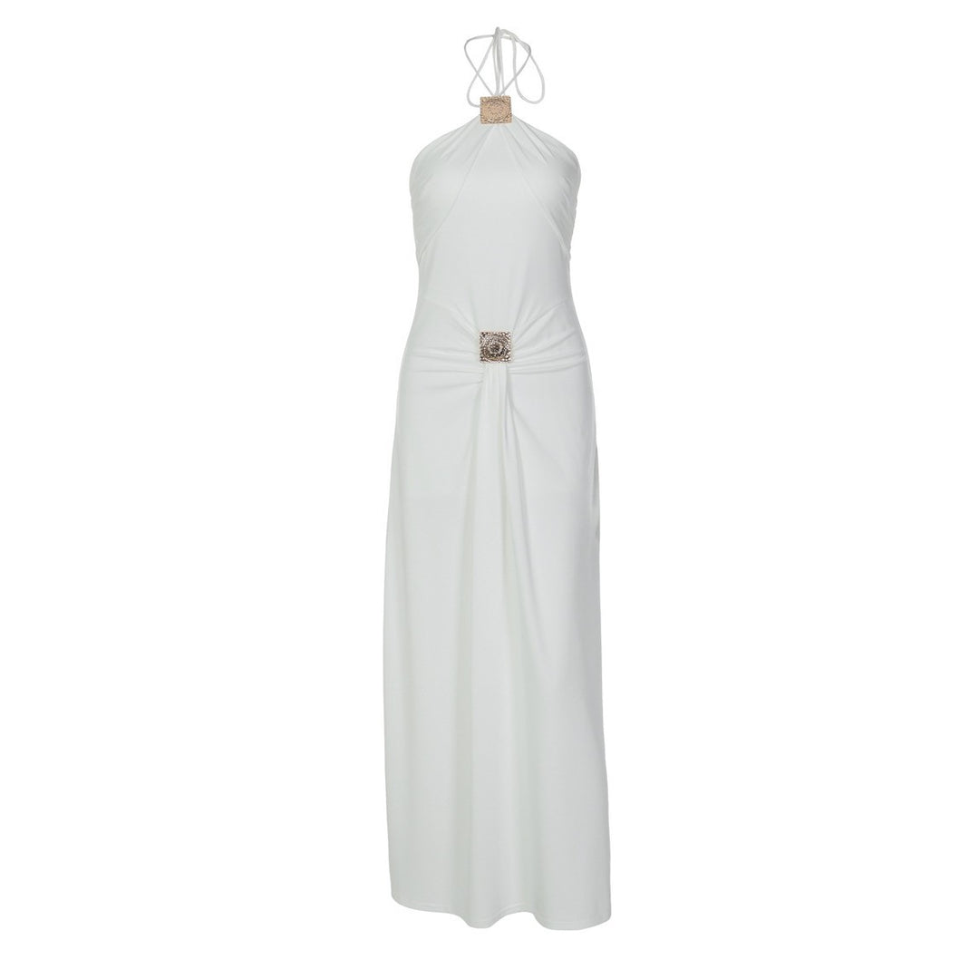 Damen Elegantes Wickelkleid mit raffiniertem Halterneck Drune