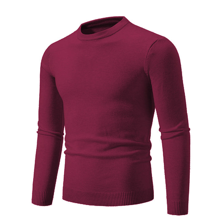 Herren klassischer Rundhals-Pullover aus weichem Strick Drune