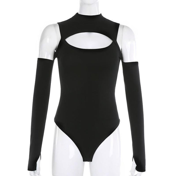 Damen Eleganter Bodysuit mit raffiniertem Ausschnitt und langen Ärmeln Drune
