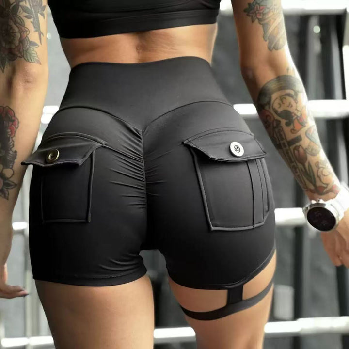 Damen Sportliche Shorts mit dekorativen Taschen und elastischem Bund Drune