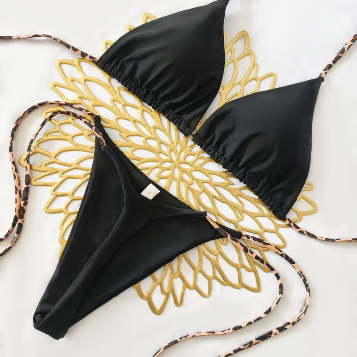 Damen Bikini-Set mit trendigem Animal-Print und modischem Schleifen-Detail Drune