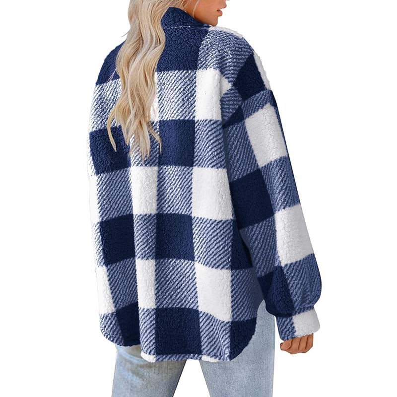 Drune | Lässiger Warmer Karierter Mantel