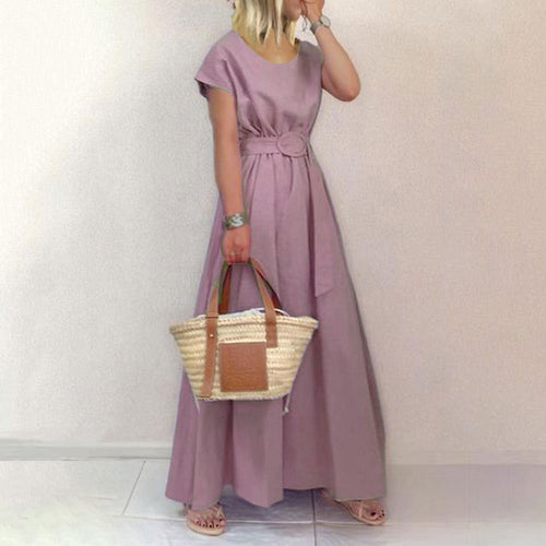 Drune | Gürtel-Swing-Maxi-Kleid mit Plus-Size-Option