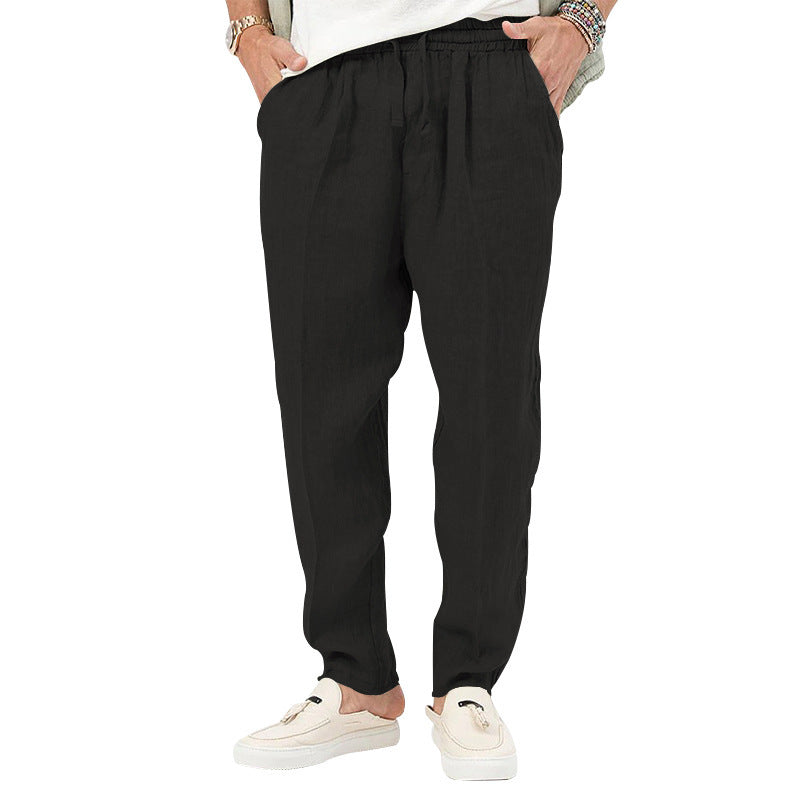 Herren Leichte Leinenhose mit elastischem Bund und praktischen Eingrifftaschen Drune