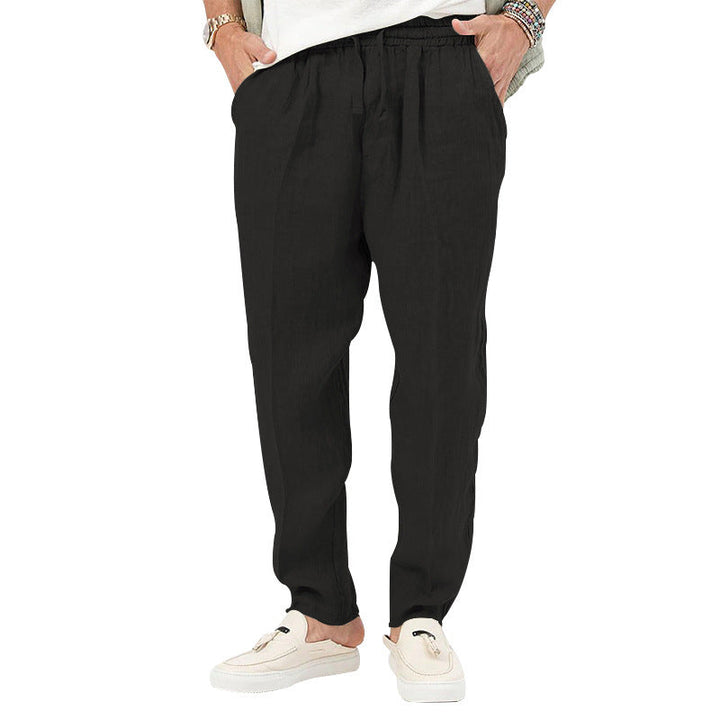 Herren Leichte Leinenhose mit elastischem Bund und praktischen Eingrifftaschen Drune