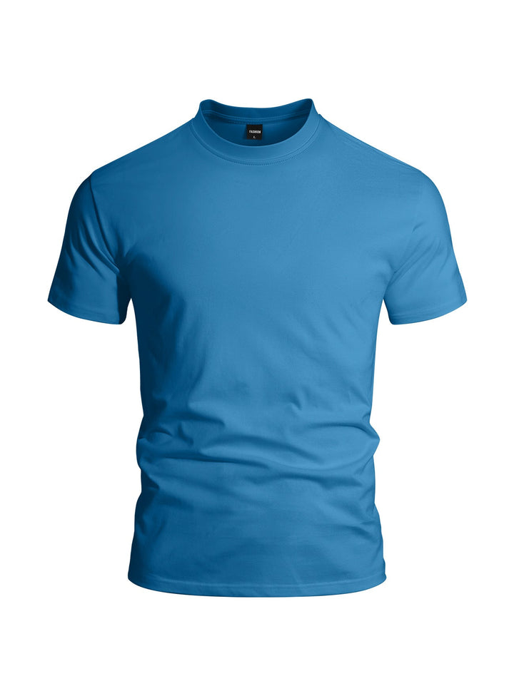 Herren nan eng anliegendes Rundhals-Basicshirt aus Singlejersey mit verstärktem Nackenband Drune