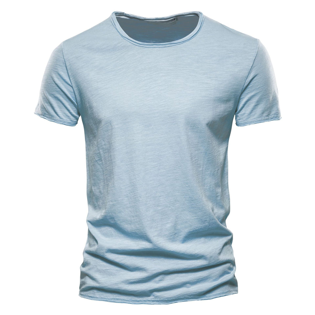 Herren nan leichtes Baumwolljersey Kurzarmshirt mit V-Ausschnitt und schmaler Passform Drune