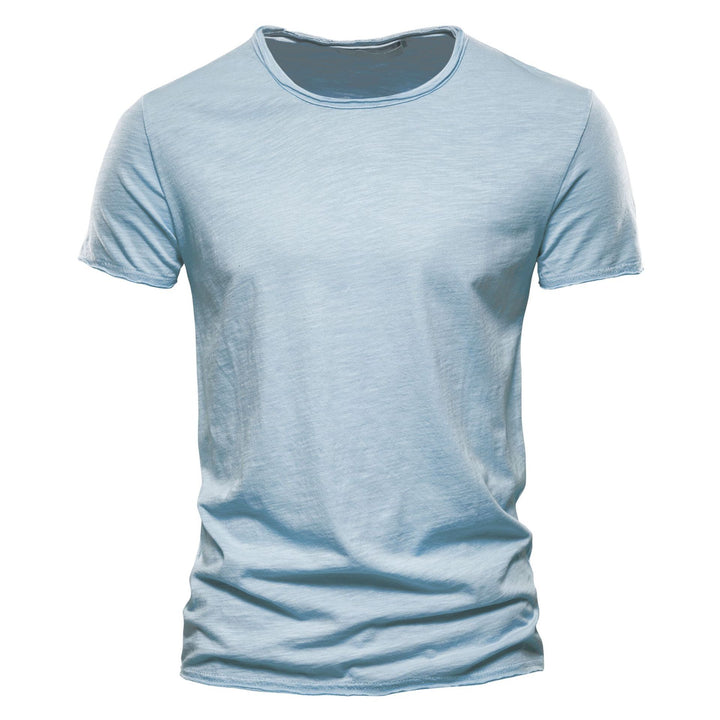Herren nan leichtes Baumwolljersey Kurzarmshirt mit V-Ausschnitt und schmaler Passform Drune