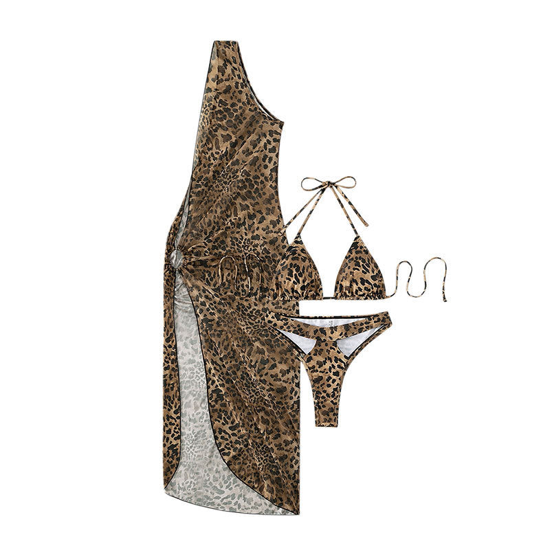 Damen Triangel-Bikini mit transparentem Wickelrock Drune
