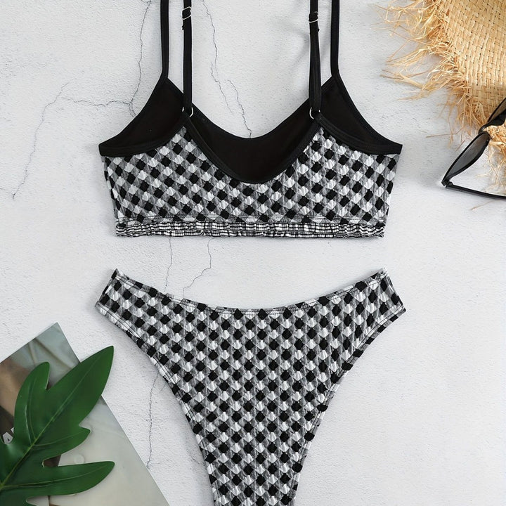 Damen lässiger Crop-Top Bikini Drune