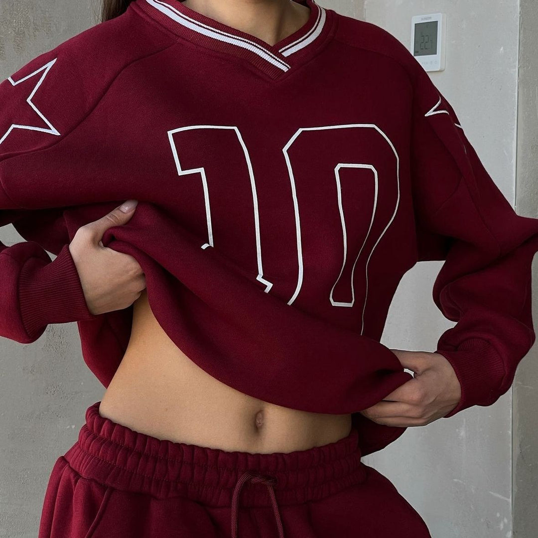 Damen Sportliches Freizeitanzug mit weitem Schnitt und lässigem Design Drune