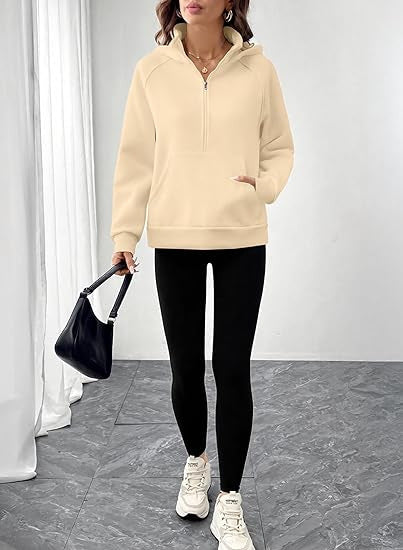 Damen Sportlicher Kordelzug-Hoodie Drune