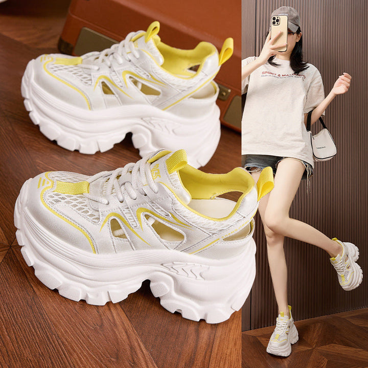 Damen Sneakers mit luftiger Mesh-Oberfläche und extragroßer Plattform Drune