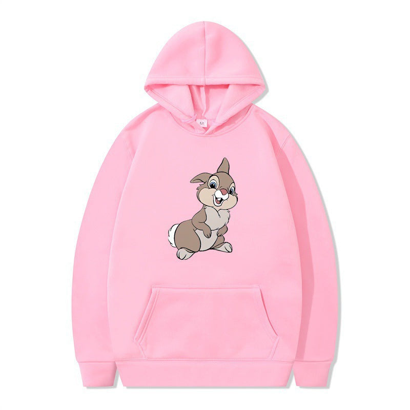 Damen Kapuzenpullover mit niedlichem Hasen-Design und bequemen Kängurutaschen Drune