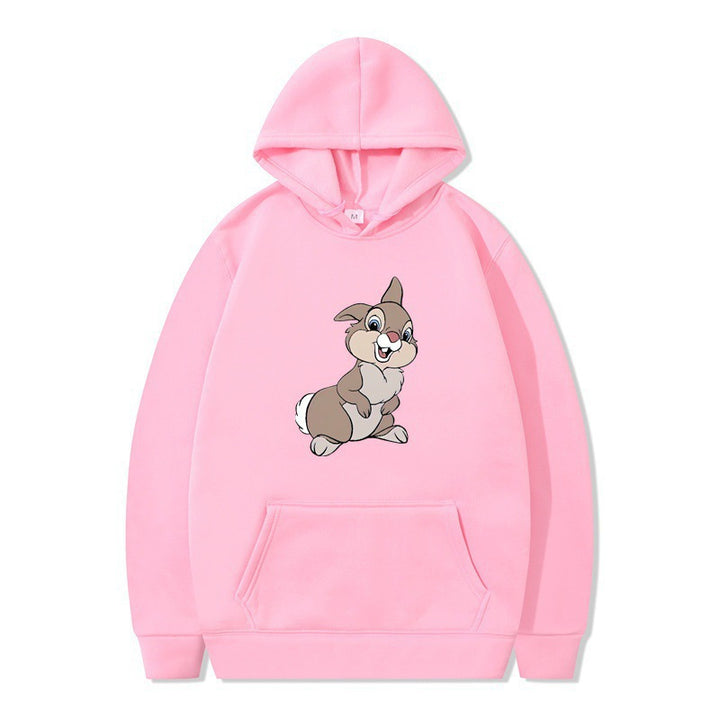 Damen Kapuzenpullover mit niedlichem Hasen-Design und bequemen Kängurutaschen Drune