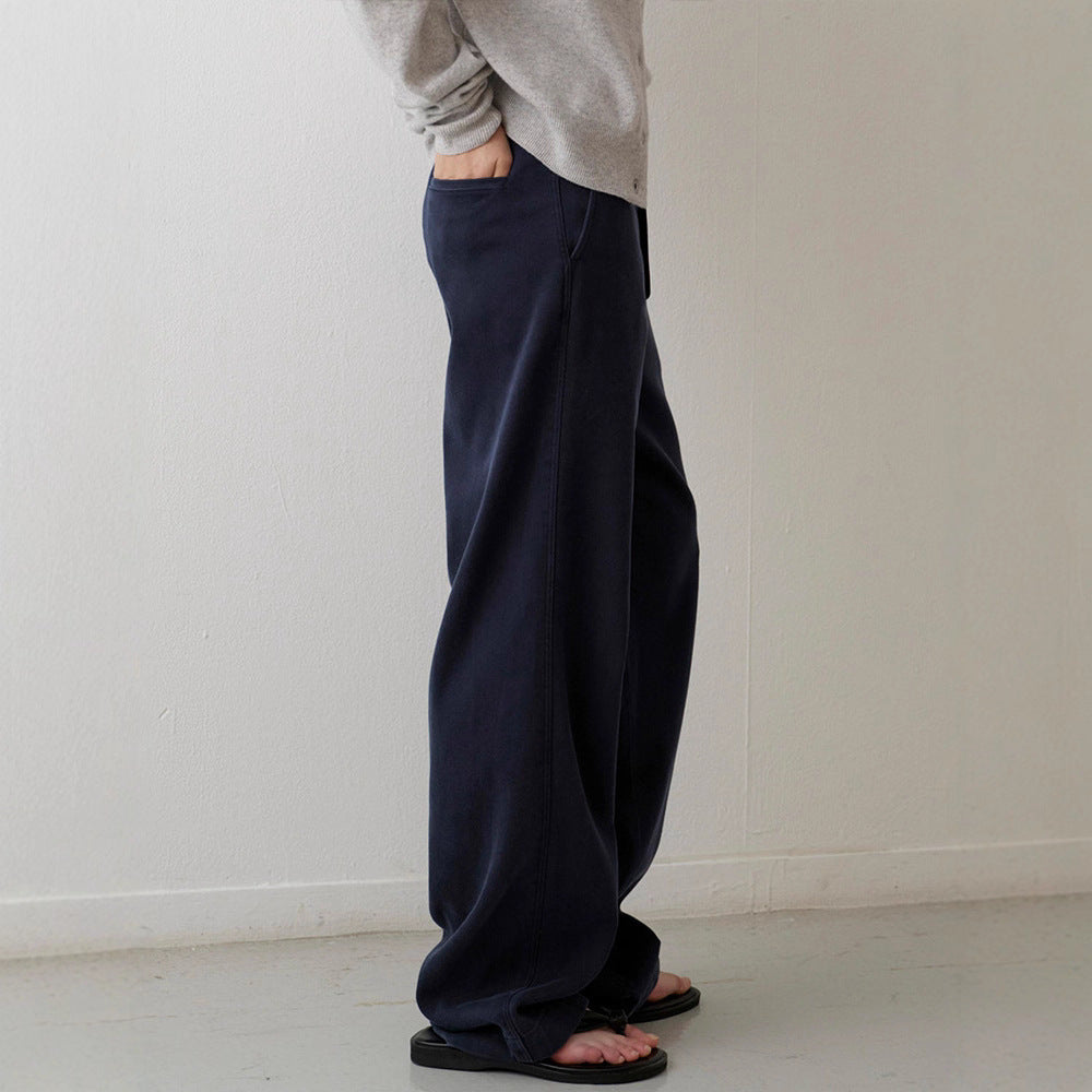 Damen weite Denim-Hose mit hohem Bund Drune